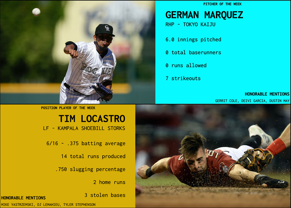 SBaSABR Players of the Week - Week 19